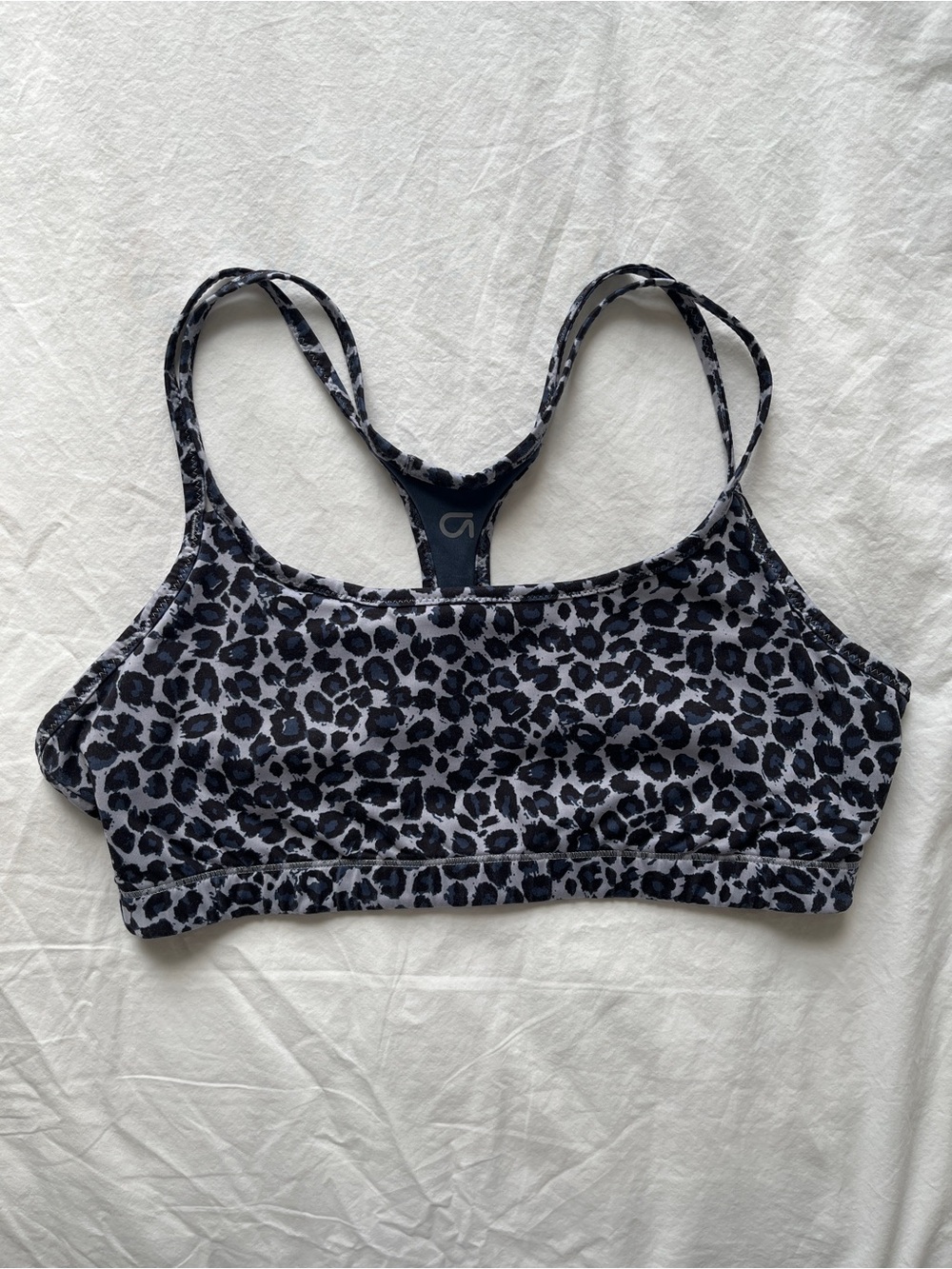 Gap Fit blue cheetah print sports bra size medium